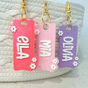 Porte-clés personnalisé | Étiquette de sac personnalisée pour enfants | Étiquette de sac personnalisée | Étiquette de sac d'école pour enfants Étiquette de sac de garderie | Étiquette de sac d'école
