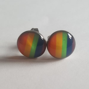 Rainbow LGBT Pendientes de acero inoxidable Stud