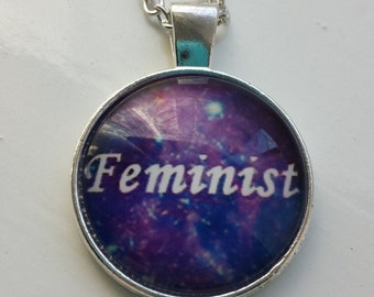 Feminist pendant necklace