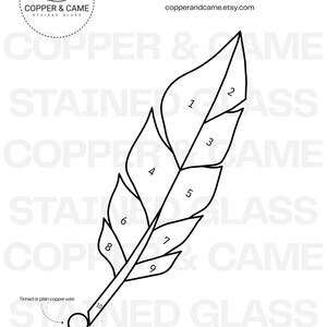Digital Pattern - Easy Feather Stained Glass Suncatcher PDF File image 2