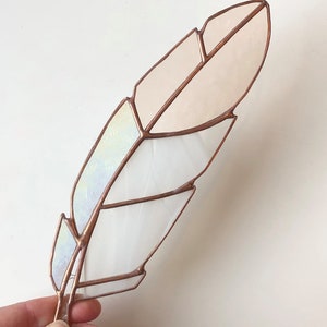 Custom Made to Order Stained Glass Feather Suncatcher image 8