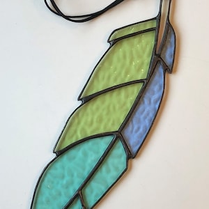 Custom Made to Order Stained Glass Feather Suncatcher image 3