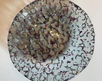 Gray Fused Glass Dish Catchall Ring Dish Sauce Dish Trinket Candy Bowl Small Cute Gift