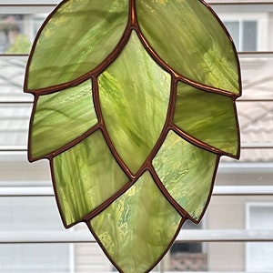 Stained glass HOPS Suncatcher, Glass Ornament, Window Décor image 2