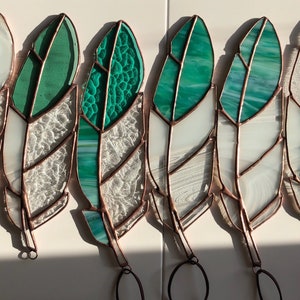 Custom Made to Order Stained Glass Feather Suncatcher image 10