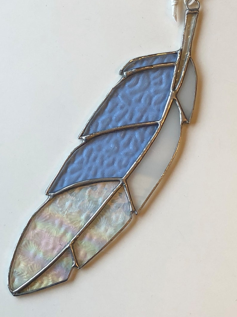 Custom Made to Order Stained Glass Feather Suncatcher image 7