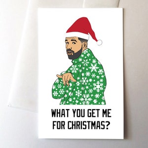 Drake hässlichen Pullover Frohe Weihnachten Grußkarte, lustige Rap Rapper Meme, was Sie mich für Weihnachten bekommen