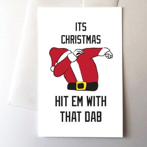 Dabbin Santa Merry Christmas Greeting Card, Funny Meme Santa Claus Dab