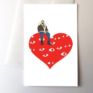 Blick auf Happy Valentinstag Grußkarte lustig