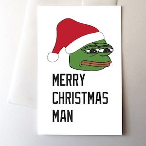 Pepe Der Frosch Meme Frohe Weihnachtskarte, Lustig, Seltsam, Dank