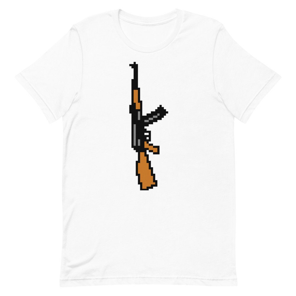 Dem Selskab Indvending 8 Bit AK 47 Gun T Shirt Gamer Automatic Gun Culture Strapped - Etsy