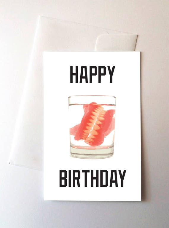 Dentures Funny Birthday Card | Etsy