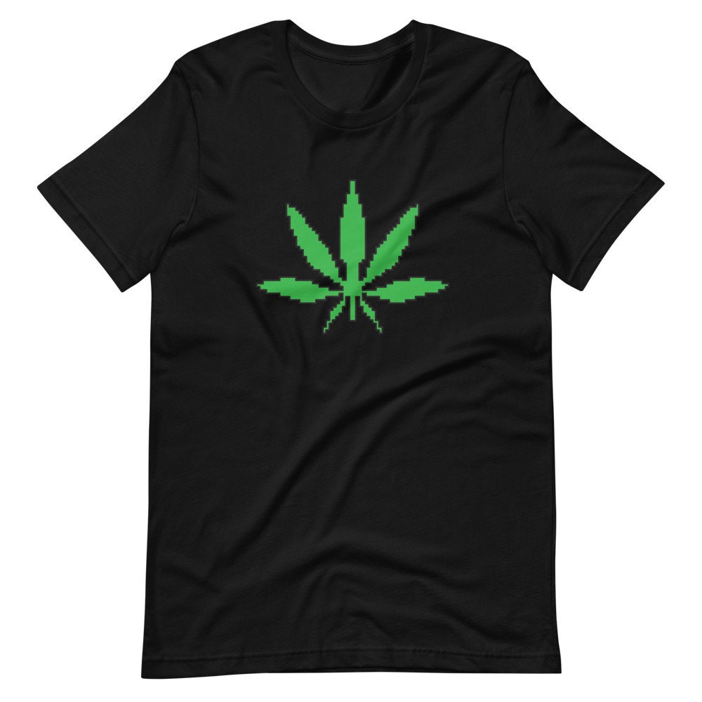 8 Bit Pot Weed Leaf T Shirt Gamer Stoner Cannabis Culture - Etsy