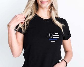 Thin Blue Line Heart Shirt | Police | Back the Blue