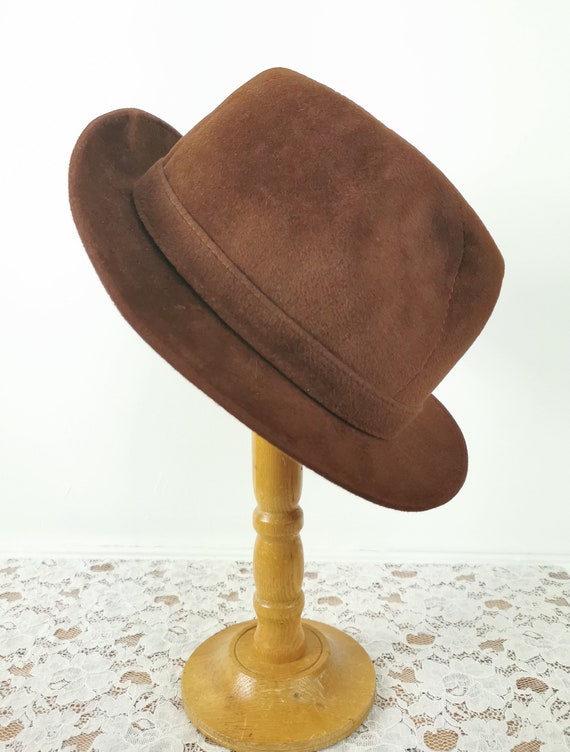 Vintage Tonak Homburg, Trilby, Vintage Hat, Brown,