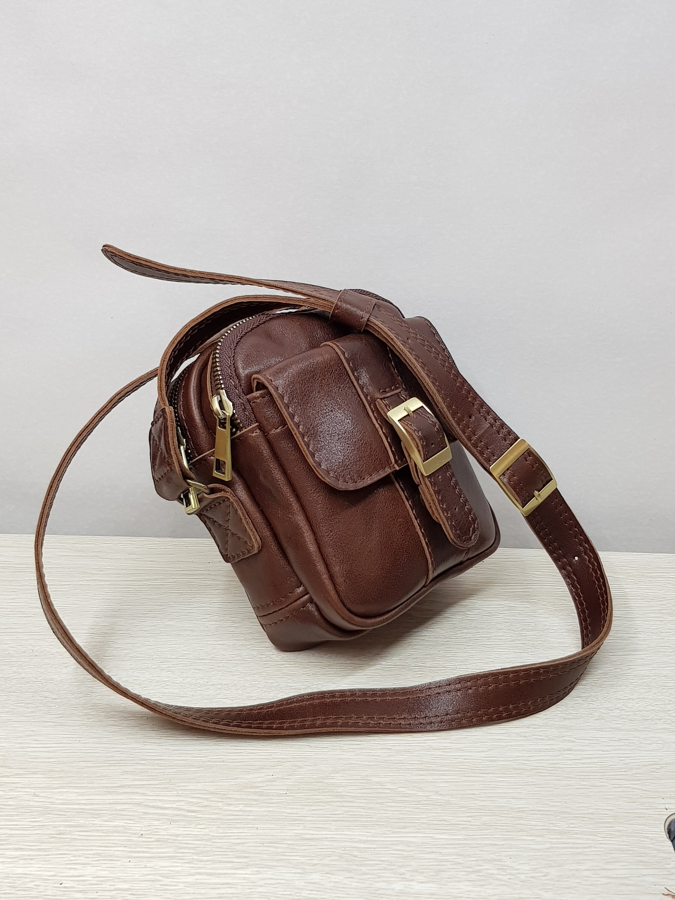 Men Leather bag/Handmade real leather bag/Leather bag/Mini Etsy