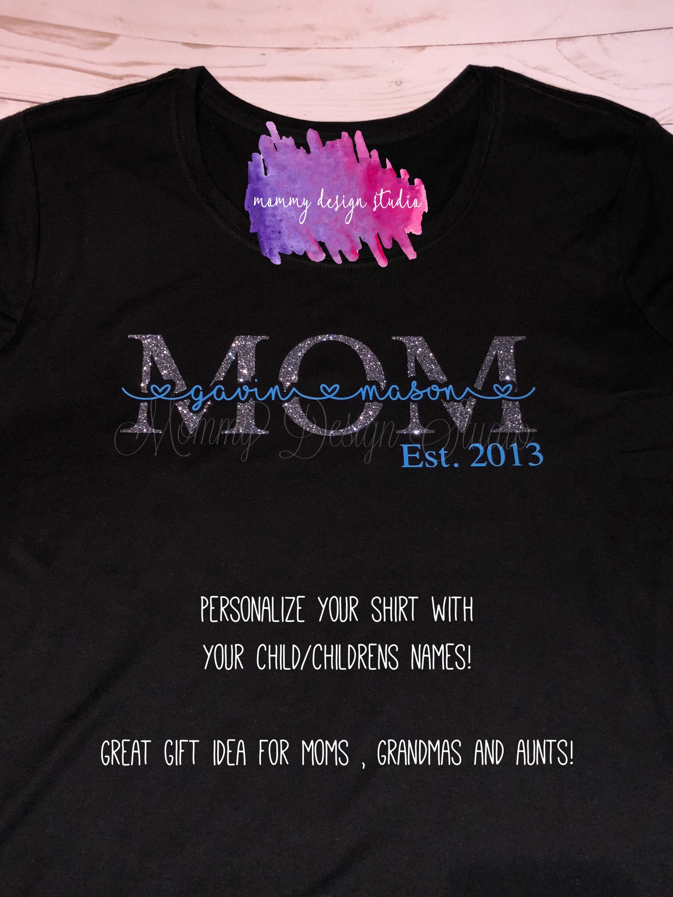 Mom shirt with child's name Clearance