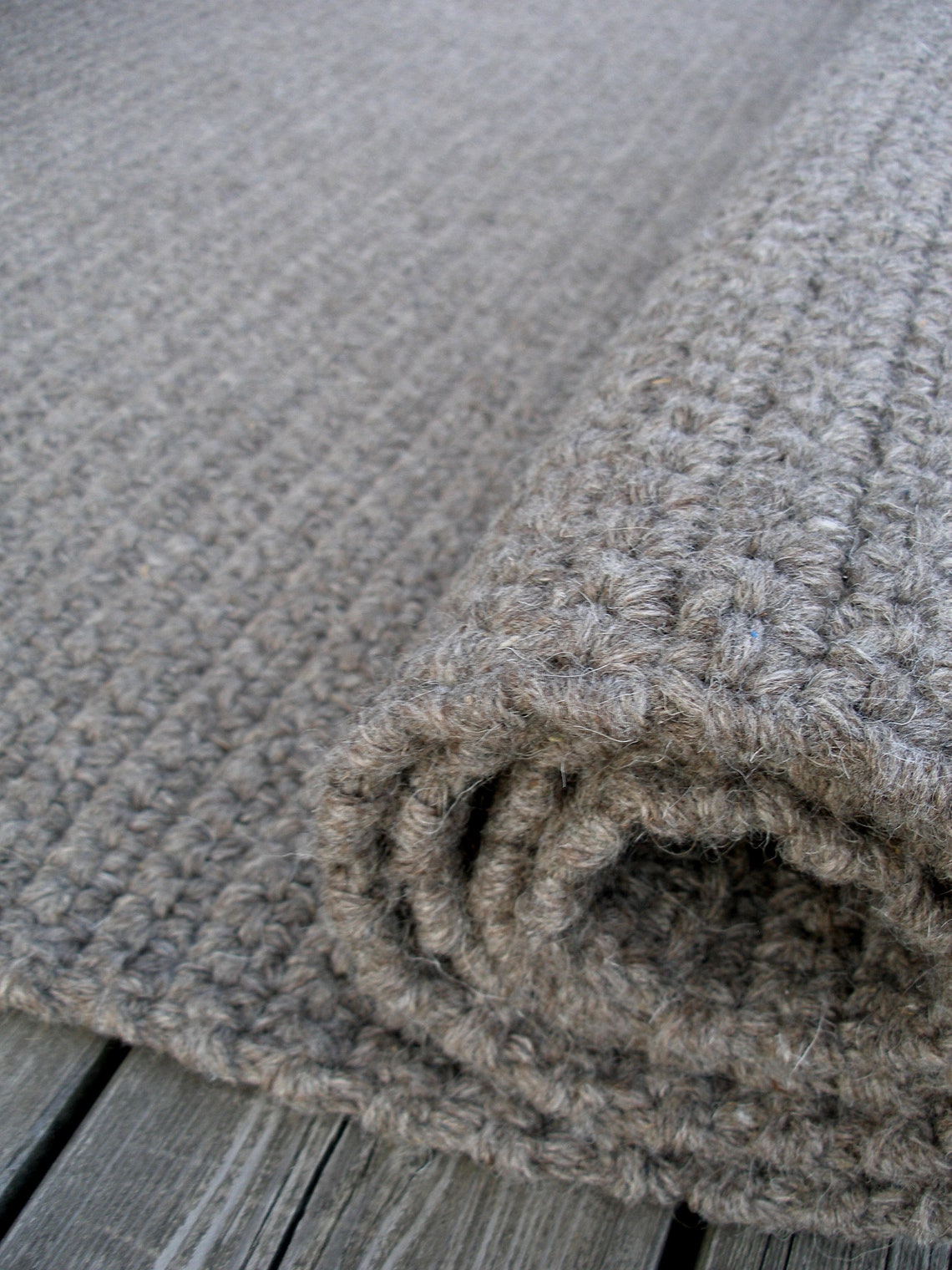 2.42m X 2.47m Brown Square Wool Ruglarge Floor Rugcrocheting Etsy
