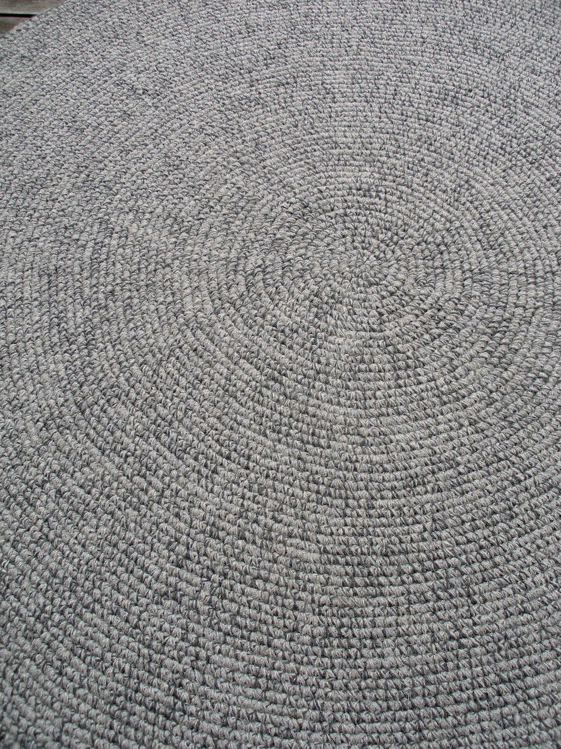 5160 gray round wool rugliving room rugknitted Etsy