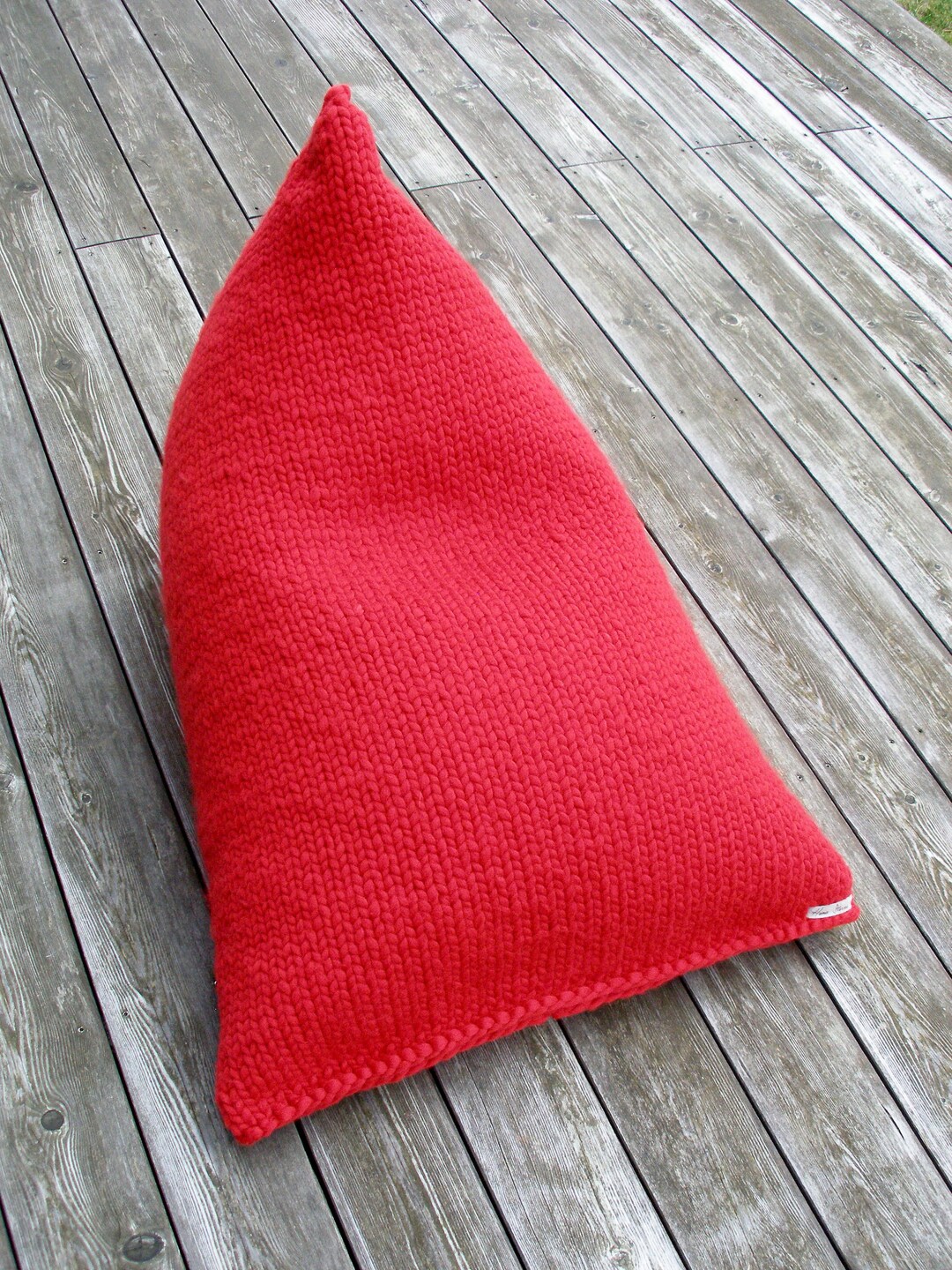 Kids Bean Bagmerino Wool Nursery Chairred Floor Knitted Etsy