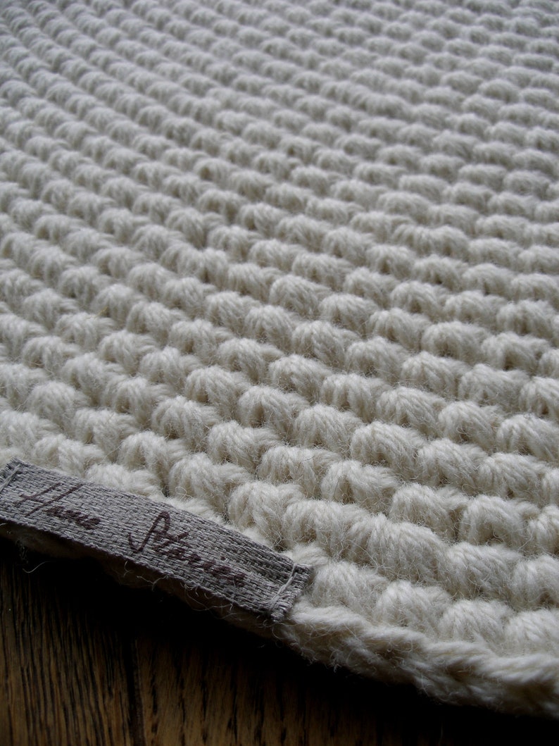 7175 White Wool Ruground Wool Rugknitting Etsy