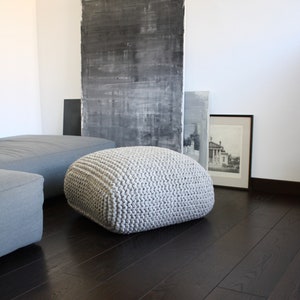 super chunky soft wool ottoman-pouf-ottoman-eco wool chair-knitting woolen pouf-floor pouf-square kids pouf-handmade ottoman