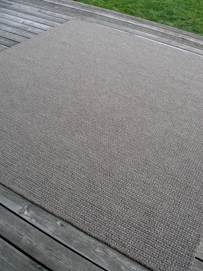 2.42m X 2.47m Brown Square Wool Ruglarge Floor Rugcrocheting Etsy