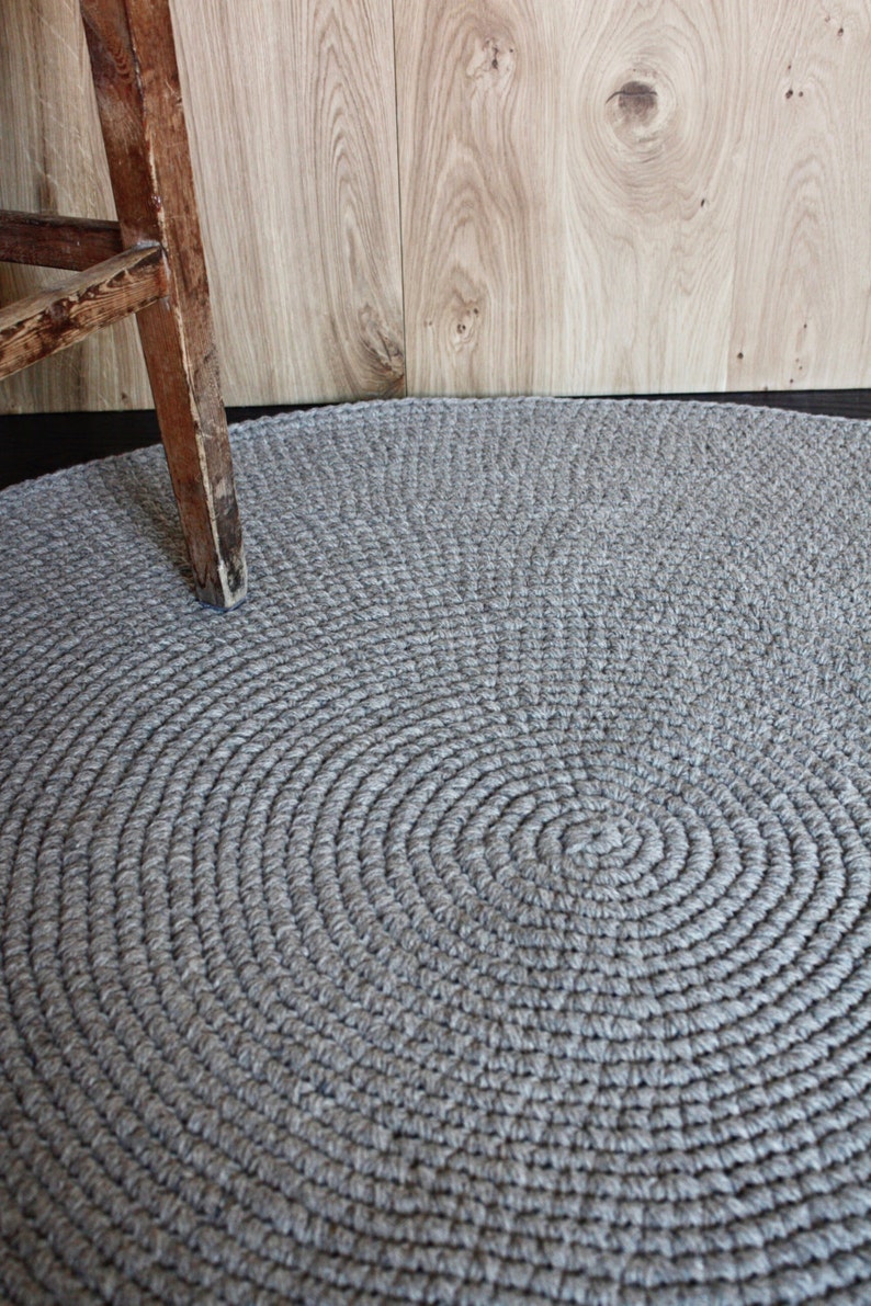 5160 brown wool ruglarge floor rugsround wool Etsy