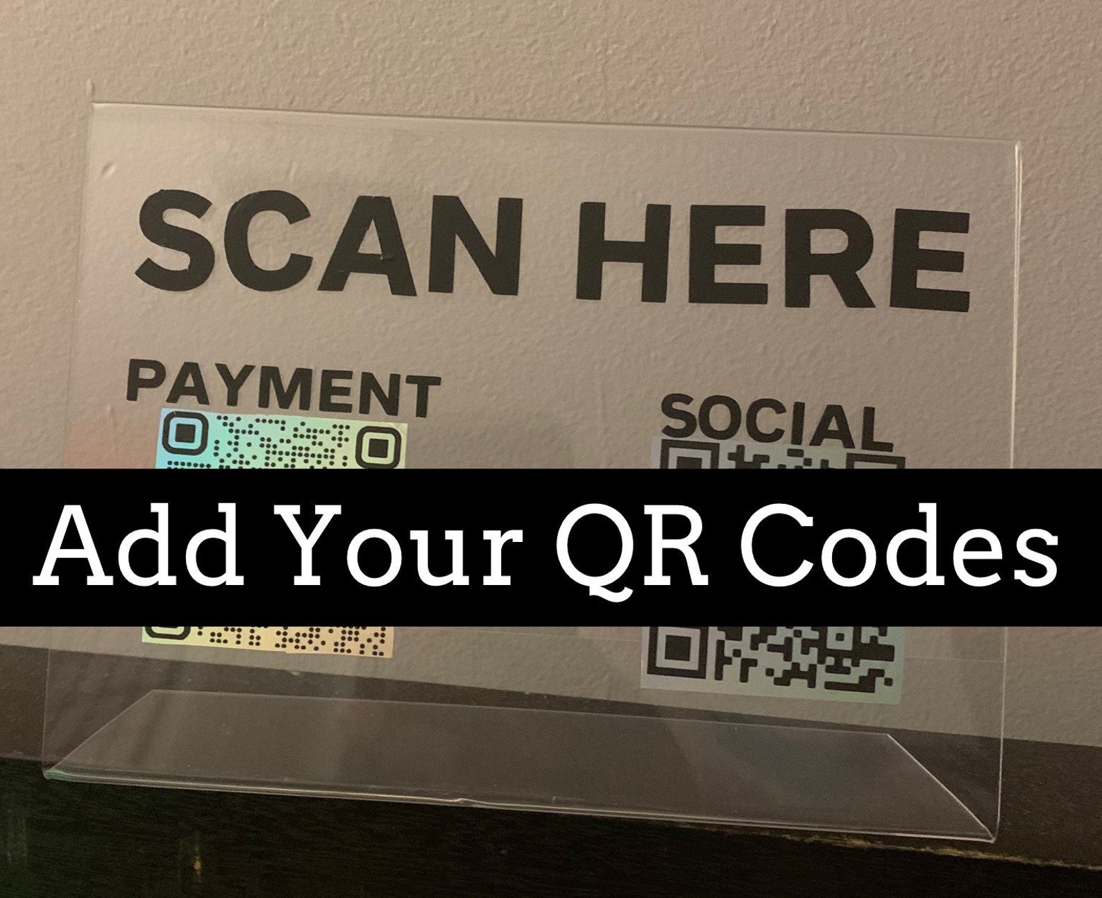 QR Code Plastic Stand Cashapp PayPal Pay Here Sign Thank Etsy