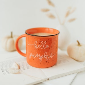 Hello Pumpkin campfire mug halloween decor fall mugs