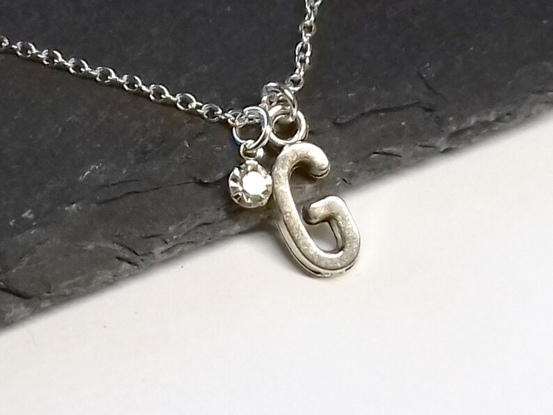 Letter G Necklace Initial Pendant Sterling Silver Personalized Etsy Letter G Necklace Initial Pendant Sterling Silver Personalized Etsy