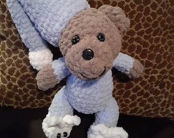 Pajama Bears, Bears with bunny slippers, stuffed bears, plush bears, bunny slipper bears, bunny slipper, soft stuffed teddy bears PJ bear