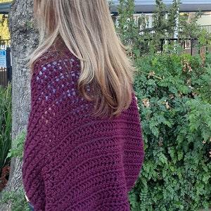 Burgundy Cardigan, fall Cardigan, womens shrug, fall shrug, fall-sweater, Burgundy sweater, women&#39;s three quarter sleeved sweater, fall gift