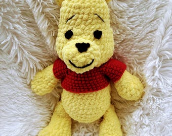 Winnie the Pooh, plush Pooh Bear, stuffed Pooh Bear, matching Pooh bear hats, Teddy bear, Halloween costume idea, baby shower gift, bear hat