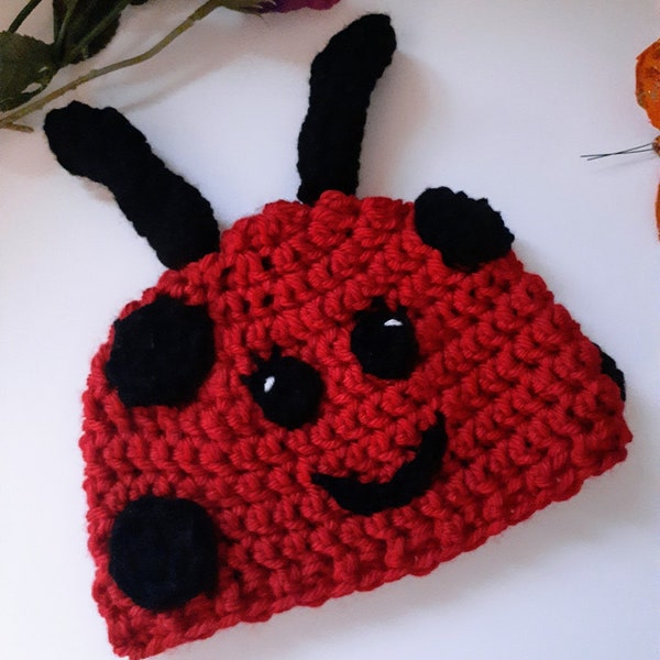 Ladybug Beanies, Newborn-3 months, 3-6 months, 6-12 months, toddler, red beanies, polka dot beanies, spring beanies, spring baby, baby gift