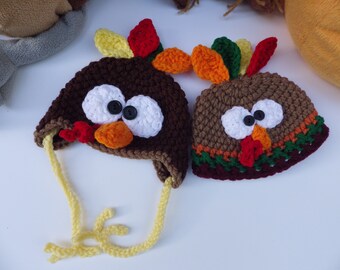 Turkey Beanies, HalloweenTurkey hat, Toddler turkey beanie, Child turkey beanie, turkey hat, Thanksgiving hat, turkey hat, Halloween beanie