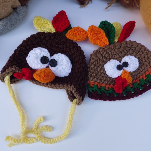 Turkey Beanies, HalloweenTurkey hat, Toddler turkey beanie, Child turkey beanie, turkey hat, Thanksgiving hat, turkey hat, Halloween beanie