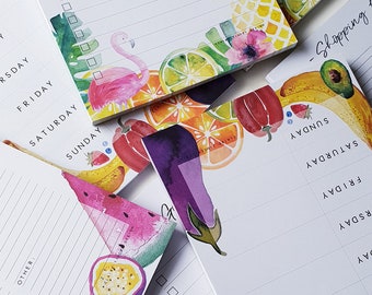 Planificadores de acuarela // Lista de compras // Lista de tareas pendientes // Planificador de comidas