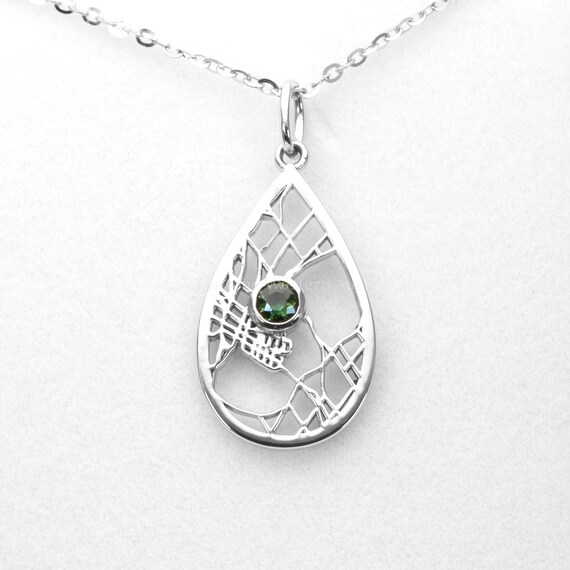 Perth Cartography Pendant – River in White