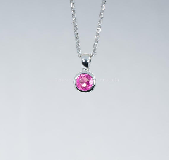 Natural Unheated Pink Sapphire Platinum Pendant