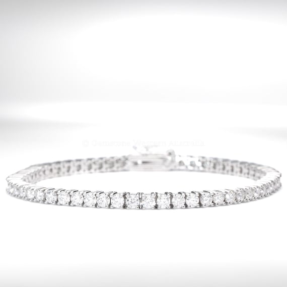 Silver Moissanite Tennis Bracelet in 925 Sterling Silver