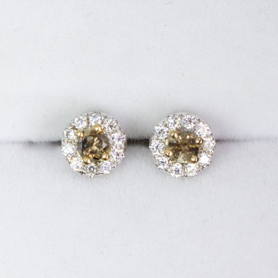 040 Ct Radiant Rotund Solitaire Diamond Earrings