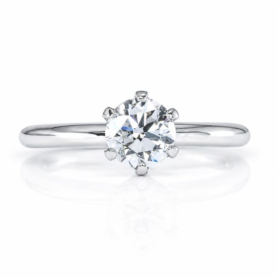 1.0 Carat GIA Certified Round Brilliant Diamond in Platinum Solitaire Setting