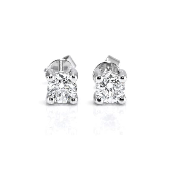 GIA 1ct Natural Diamonds Stud Earrings in Platinum |E -D VS1 Diamonds Studs