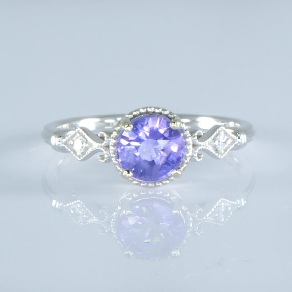 1 Carat Violet Sapphire Ring Violet Sapphire Diamond Ring