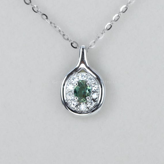 Platinum Alexandrite and Diamond Pendant with Oval Cut Centre