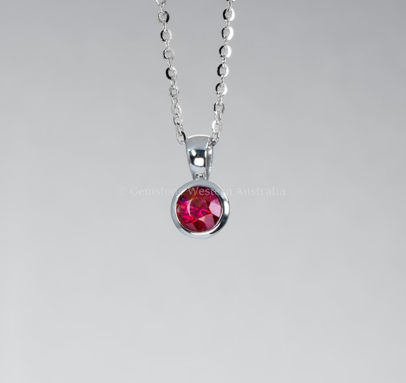 Natural Unheated Ruby Platinum Pendant