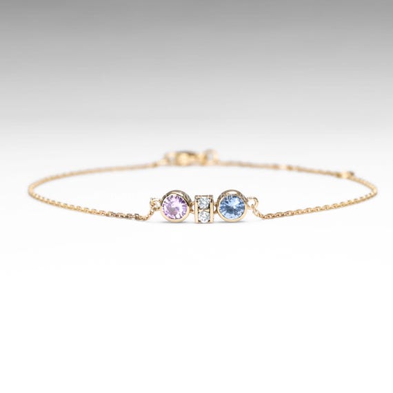 Pink and Blue Sapphire Diamond Bracelet in 18K Yellow Gold – Unheated Gemstones
