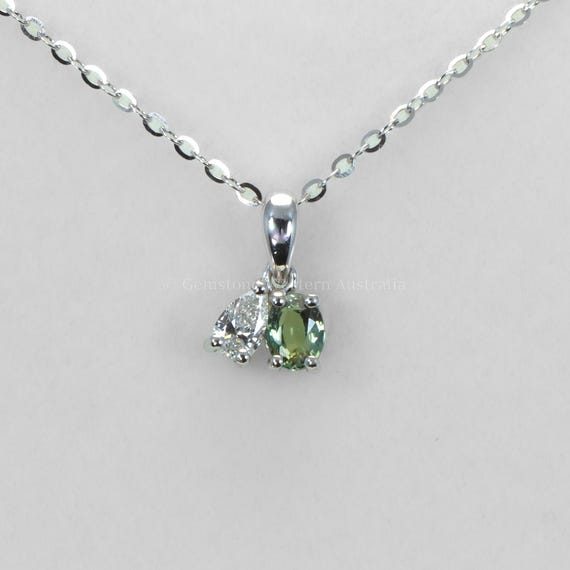 Toi et Moi Platinum Pendant with Alexandrite and Pear Diamond