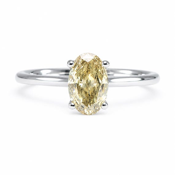 GIA 0.91ct Fancy Brownish Yellow Diamond Solitaire Ring in Platinum